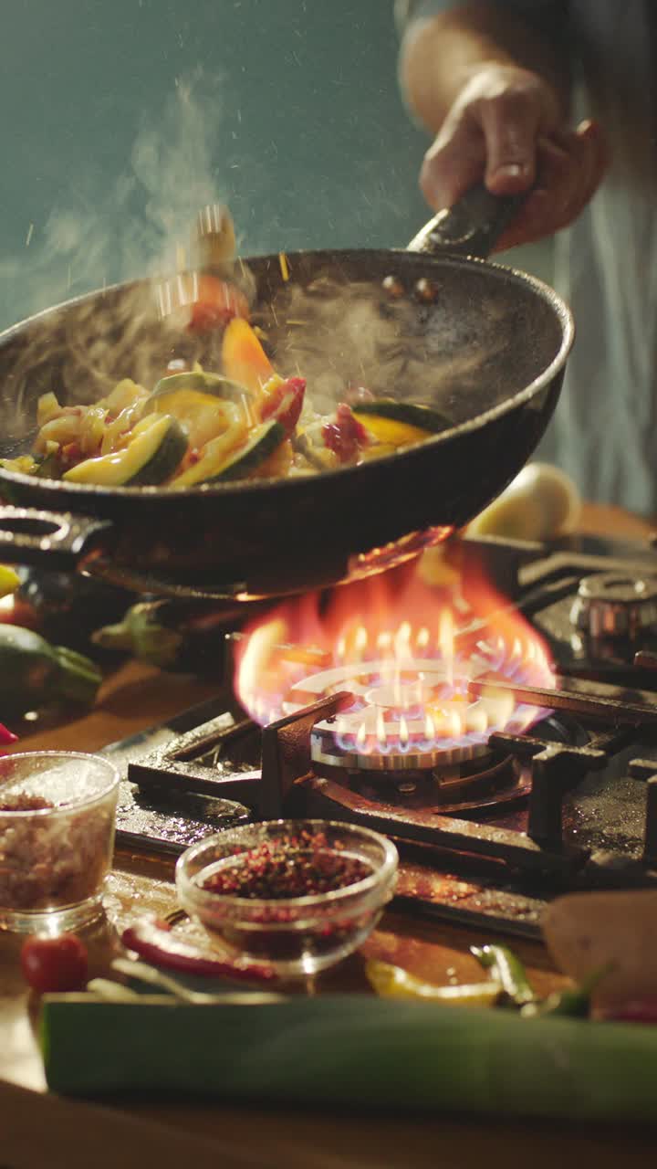 Cooking Vegetables on Gas Stove
