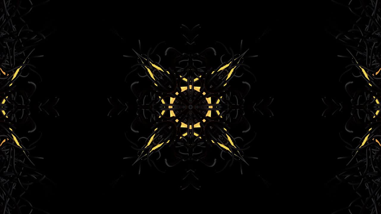 composición simétrica abstracta, elementos 3d se iluminan como bombillas con luz de neón multicolor. bg en bucle para espectáculos o eventos, exposiciones, festivales o conciertos, videos musicales, dj o vj para clubes nocturnos.