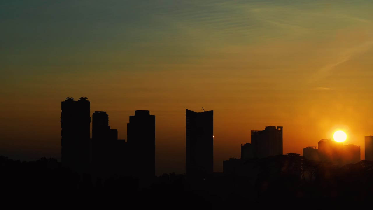 Sunrise Timelapse in Johor Bahru City in Malaysia