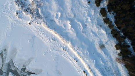 雪地海灘的無人機影片在冬天