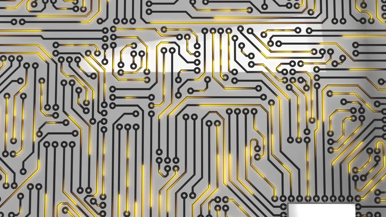 밝은 오렌지색 컴퓨터 회로 보드 루프 4k