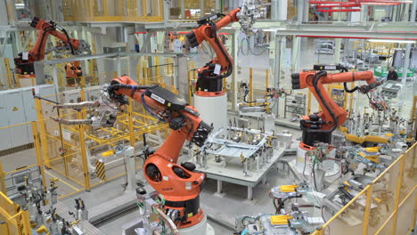 automated car body assembly in a factory