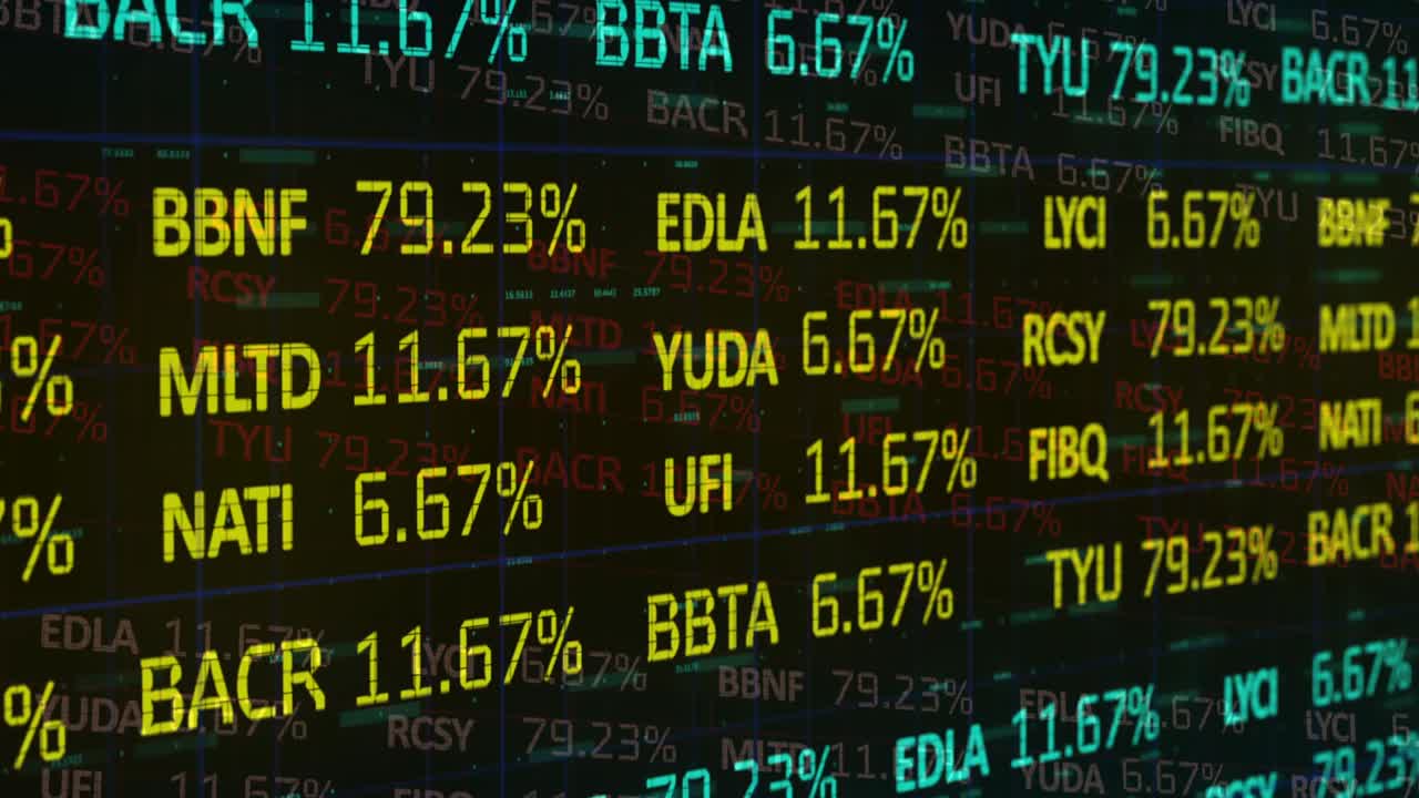 Animazione dell'elaborazione di dati finanziari