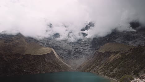 stunning mountain lake in the andes