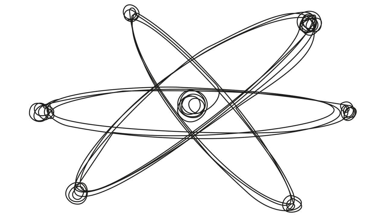 анимация вращения атомов одна линия