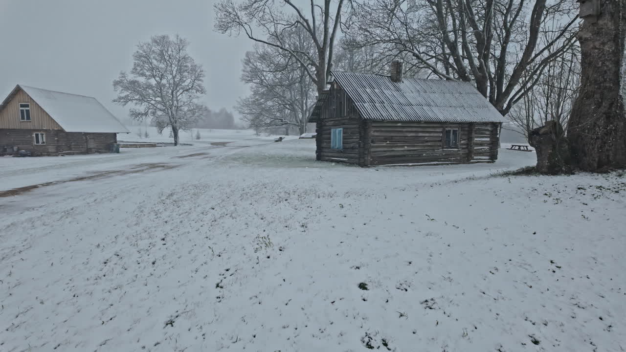 A winter wonderland cabin retreat in the snowy forest