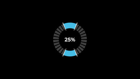 Gráfico-Circular-De-0-A-25%-De-Porcentaje-De-Infografías-Cargando-Anillo-Circular-O-Transferencia,-Descarga-De-Animación-Con-Canal-Alfa.