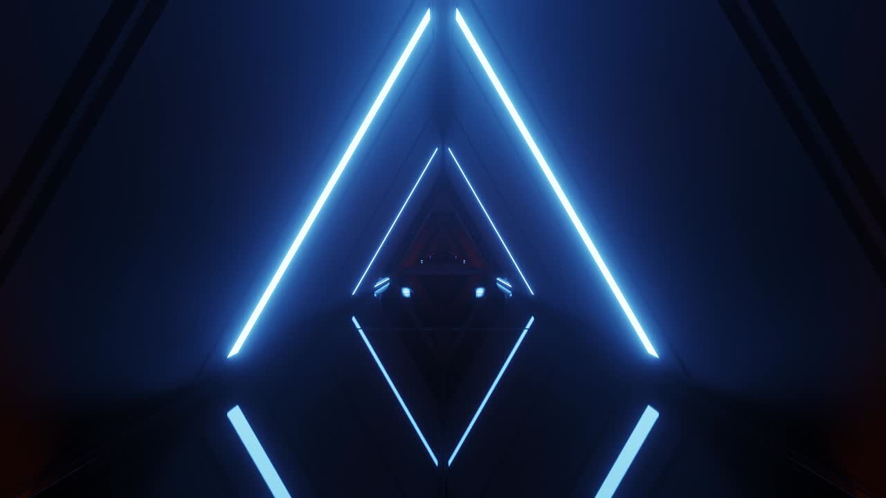 끝없는 미래의 공상 과학 터널