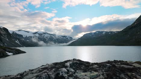 stunning view of a mountain lake in norway