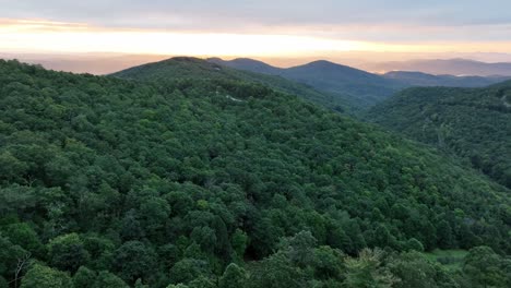 sunrise aerial applachia scene near boone nc, north carolina