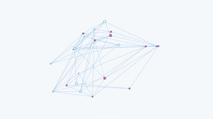 Abstract Network Graph Animation with Moving Nodes and Connecting Lines