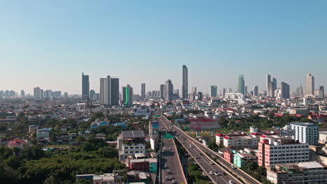 financial district and business centers in smart urban city in asia