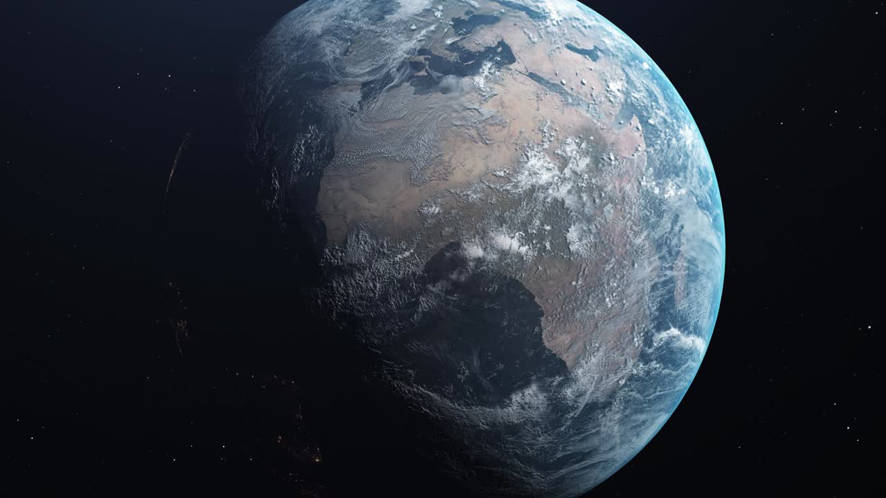 planeta tierra de noche y de día desde el espacio. lapso de tiempo de la rotación y las luces de la ciudad. exploración espacial