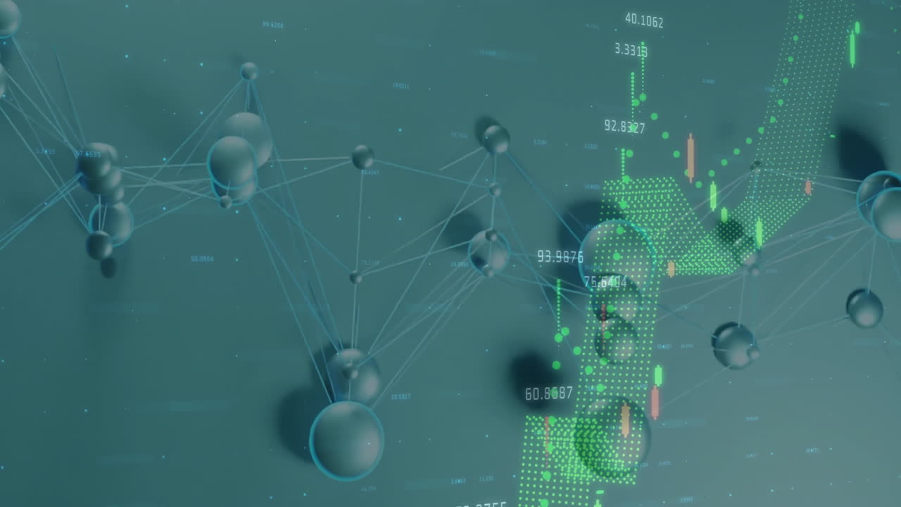 금융 데이터와 네트워크 연결을 처리하는 애니메이션을 주식 시장 차트에 표시합니다.