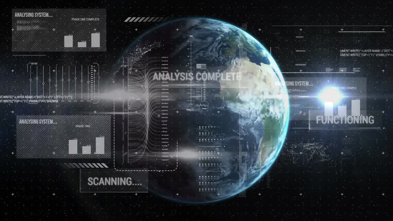 Animation of analysis and data processing over globe