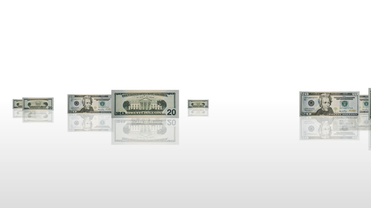 Dollars coming on stage. Money concept
