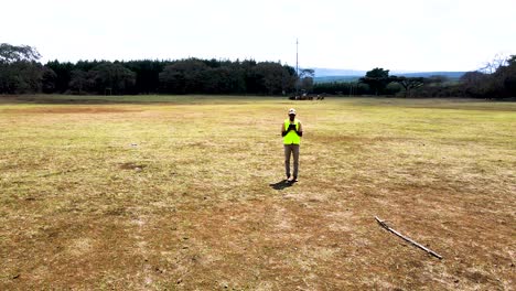 drone pilot surveying forest. climate smart