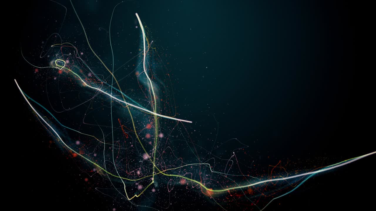 glittering stars with sparkling trail glow dust chaotic