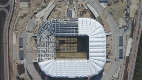 aerial view of a stadium under construction