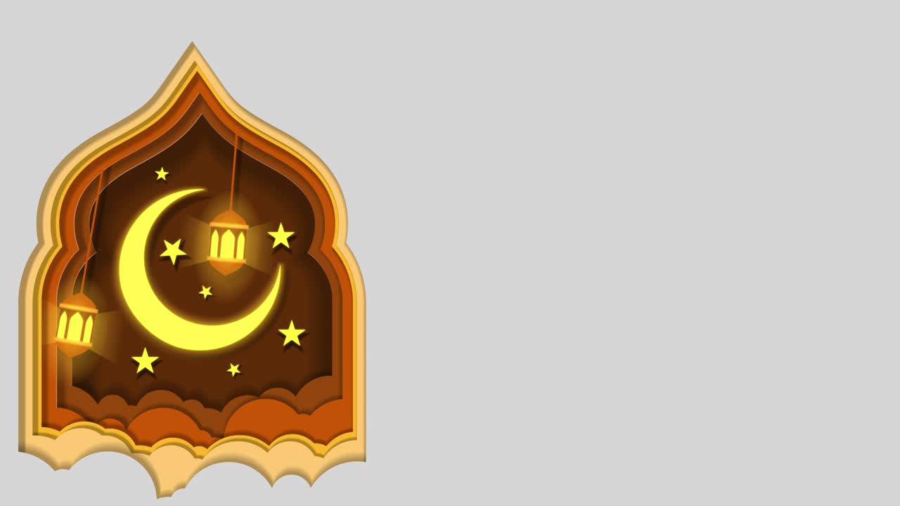 plantilla de fondo islámico con transición transparente