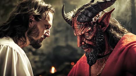 confrontation of good and evil: jesus vs the devil