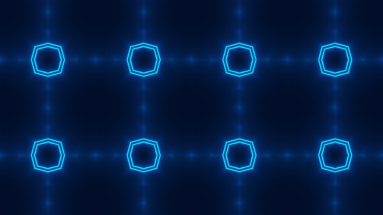 neón brillante mosaico abstracto animación de bucle sin costuras gráficos de movimiento futuristas en un fondo oscuro