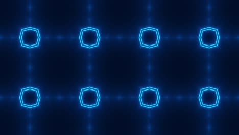 neón brillante mosaico abstracto animación de bucle sin costuras gráficos de movimiento futuristas en un fondo oscuro