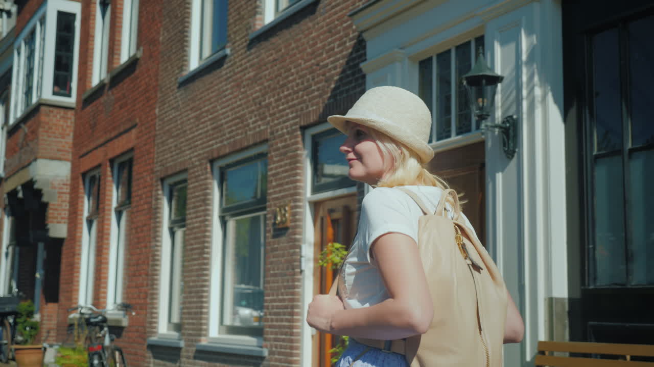 네덜란드의 행복한 관광객