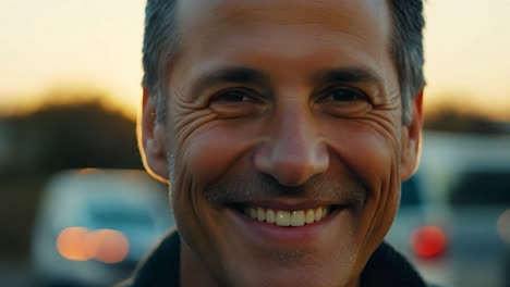 un retrato en primer plano de un hombre sonriente