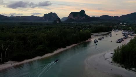 aerial shot of a beautiful beach during a sunrise