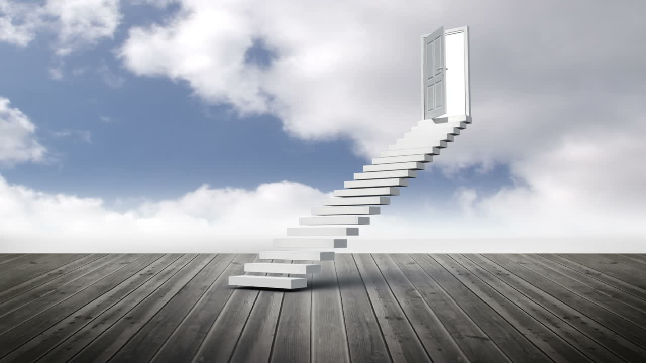 나무 바닥에 열리는 문으로 계단