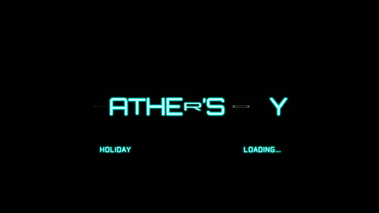 Fathers Day on computer screen with HUD elements in galaxy