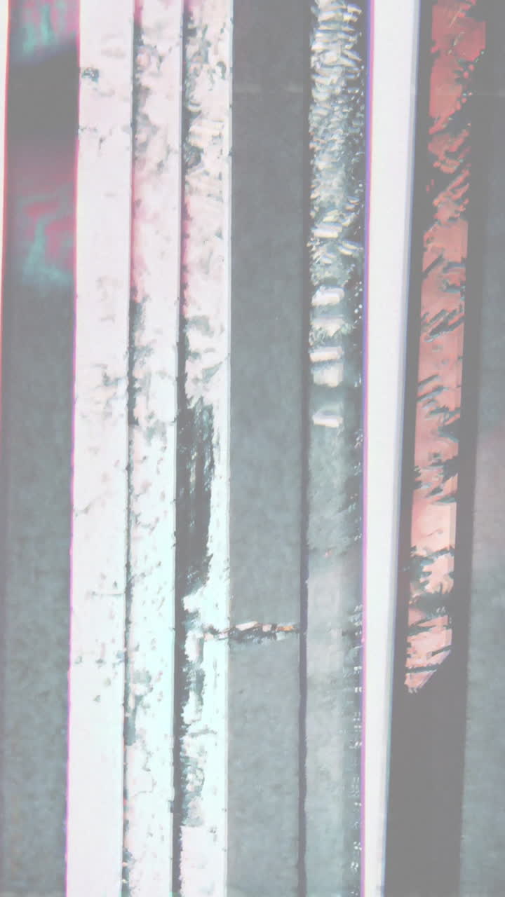 Digital Glitch Effect with Vertical Bars and Noise