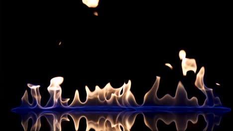 abstract flame patterns with blue reflection