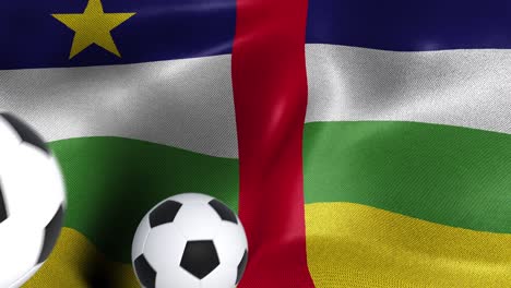 flag of central african republic with soccer balls