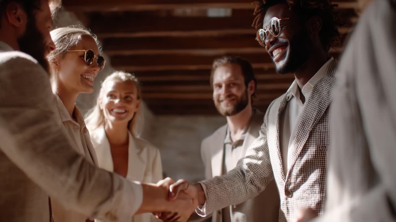 A Vibrant Gathering of Professionals Engaging in Networking and Building Relationships in a Warm, Inviting Atmosphere Amidst Natural Sunlight