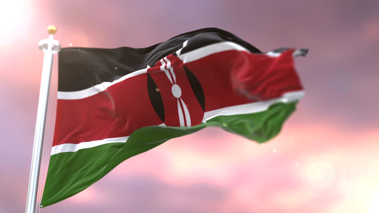 케냐의 발이 바람에 흔들리고 서서히 해가 지면, 루프