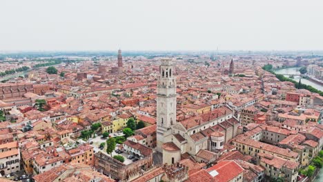 mighty torre dei lamberti clocktower verona region italy shot with a drone