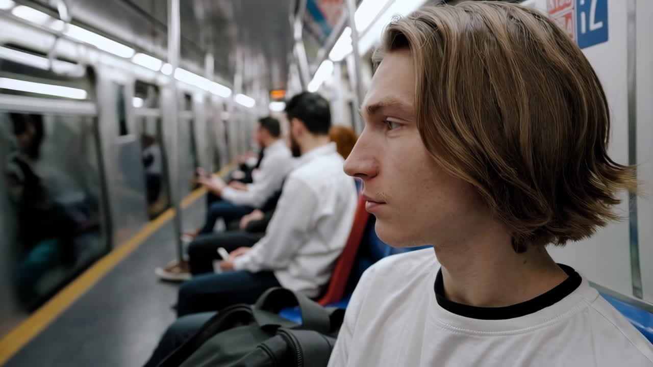 пассажиры метро.