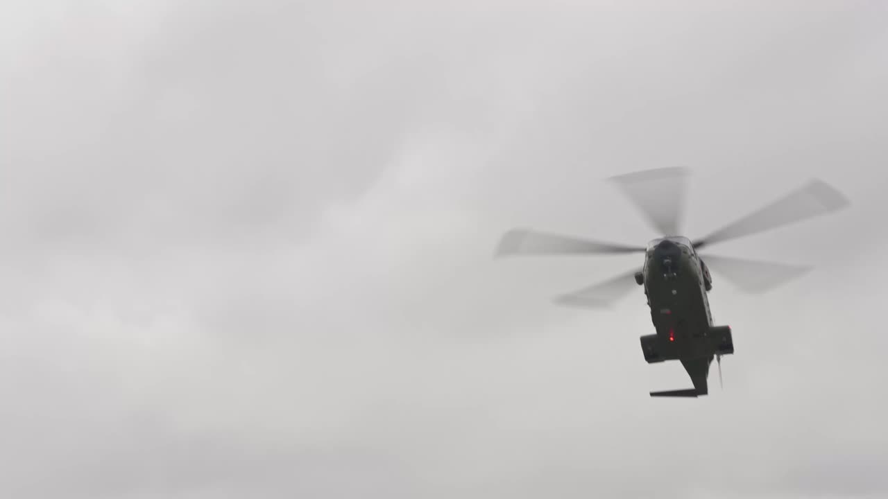 Large helicopter fly over at Roskilde air show