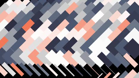 colorido fondo de mosaico cuadrado diagonal abstracto, bucle sin costuras. animación. células abstractas que se mueven en direcciones horizontales y verticales en fondo negro.