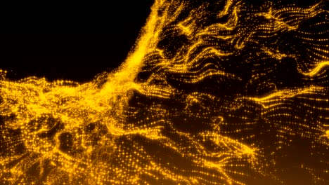 luxurious gold sparkling particles wave background
