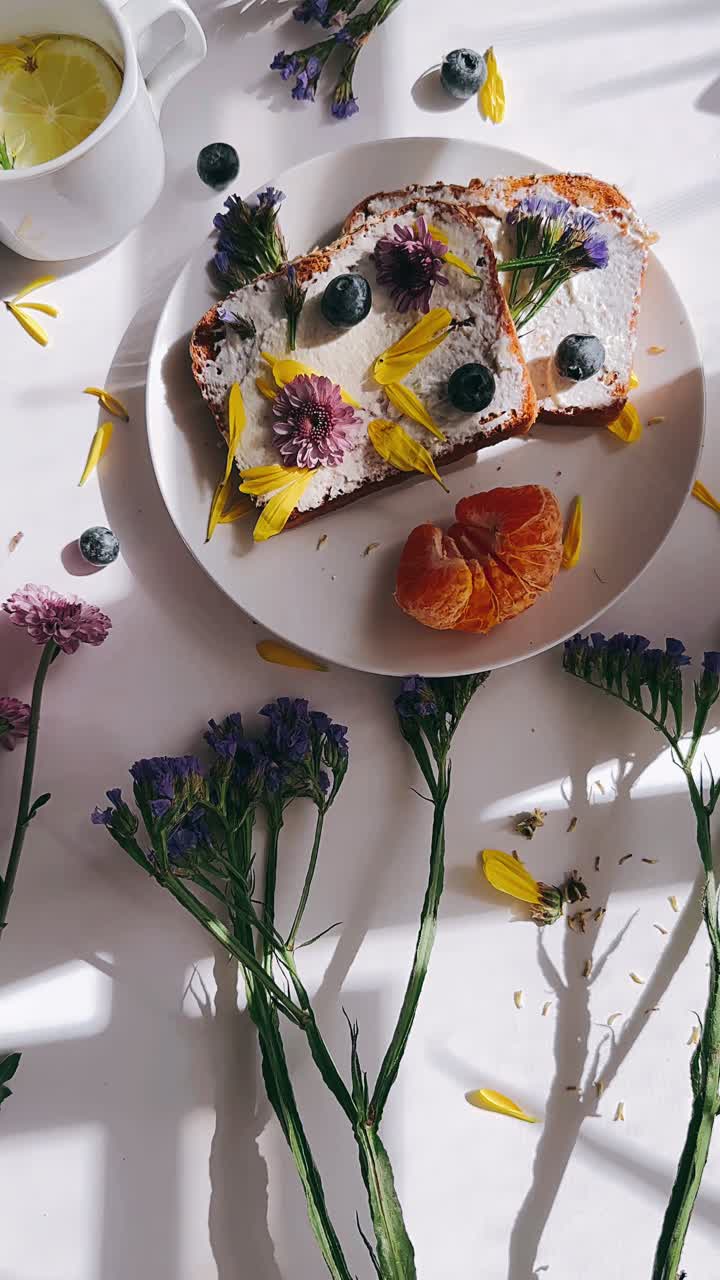 Floral Breakfast Toast with Citrus