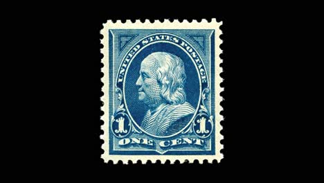 Old-United-States-Stamp-in-Black-Background