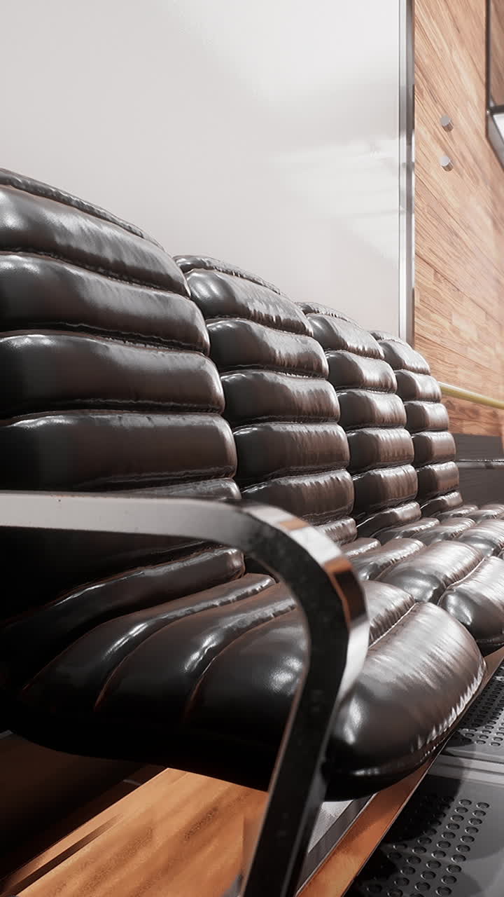 스테인리스 스 프레임으로 된 현대 가죽 대기 좌석