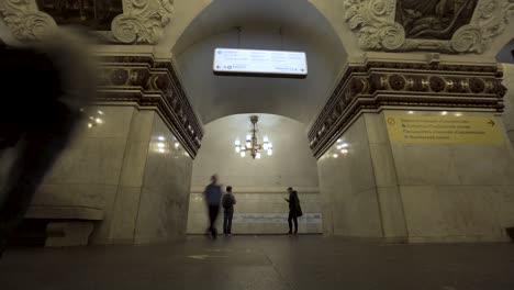 moscow metro station interior with people