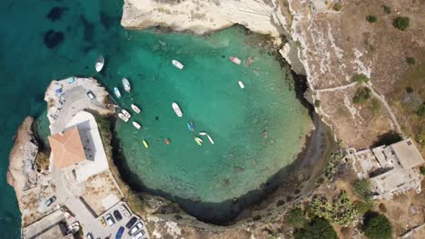 Cinematic-shot-of-boats-in-the-lagoon