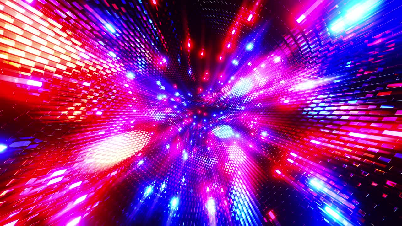 Sfondo astratto luminoso con luci colorate. Animazione in loop.