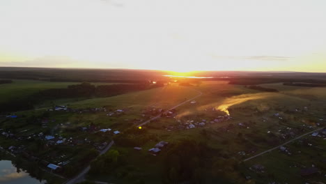 sunrise over a rural village