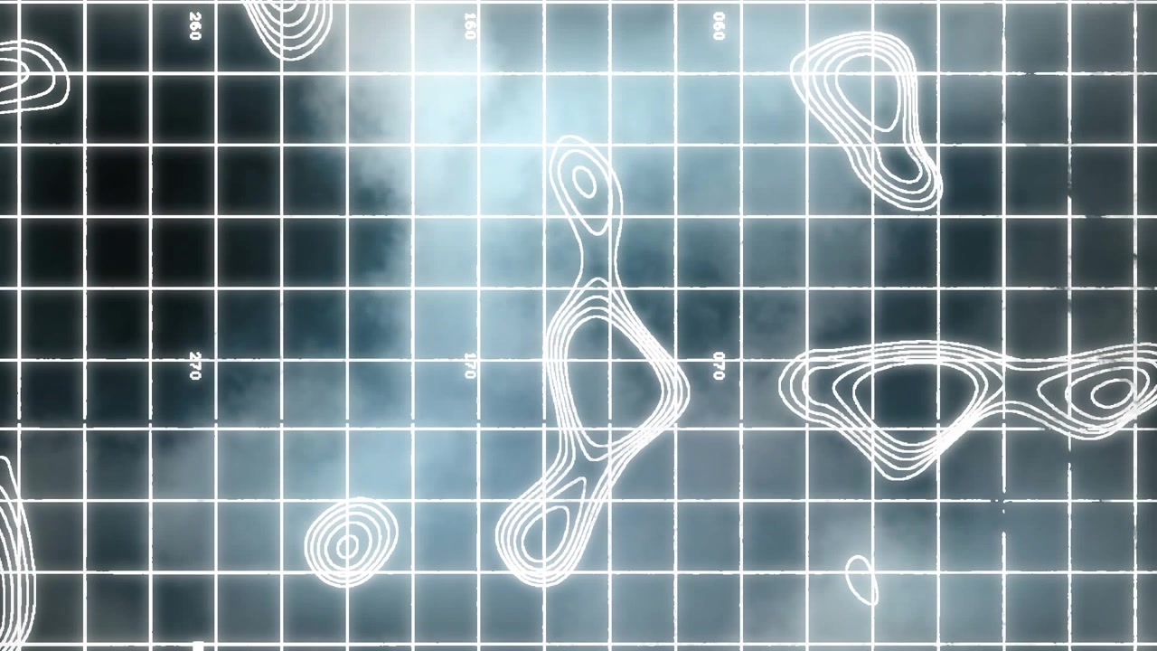 Animation of network of connections with icons over data processing
